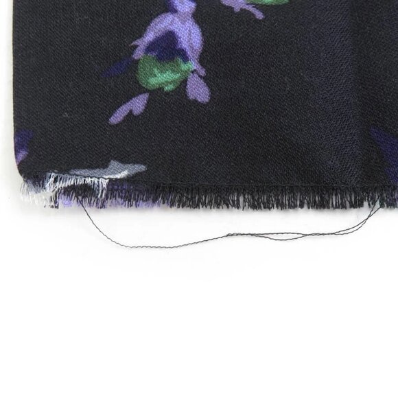Auth Christian Dior Shawl Scarf Black/Green/Purple Wool - Picture 7 of 8